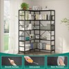 4 Tier L-Shaped Bookshelf, Industrial Bookcase with 4 Open Shelves&2 Curved Panels, Metal Display Shelf, Large Shelving Unit for Bedroom, Living Room - 3 of 4