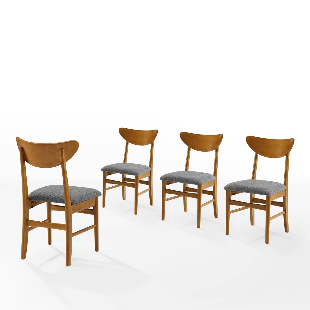 Photos - Dining Table Crosley Landon 4pc Wood Dining Chair Set Acorn: Mid-Century Design, Uphols 