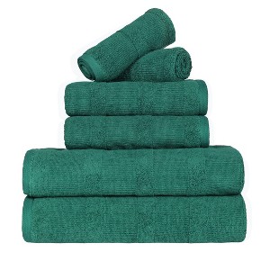 Ribbed Cotton Highly Absorbent Medium Weight Bath Towels, Set of 3 by Blue Nile Mills - 1 of 4