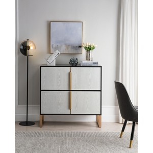 42-inch sideboard, four-door storage unit with metal base handles, suitable for kitchens, dining rooms, and living rooms. - 1 of 4