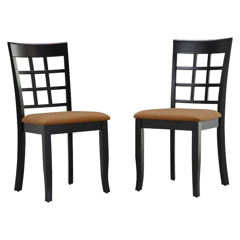 Set of 2 Kensington Lattice Back Dining Chairs Black - Inspire Q, 1 of 8