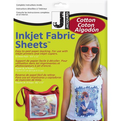 Jacquard Inkjet Fabric Sheets 8.5"X11" 10/Pkg-100% Cotton Percale