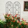 Syemin Patio Decorative Screens, Iron Arch Decoration Garden Trellis, for Outdoor for Climbing Plants Support, Flowerbed, Black, 19.7"*19.7"*86.7" - 2 of 4