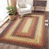 Washable Rug, Machine Washable Rugs for Bedroom, Braided Print Floor Cover, Rustic Low Pile Accent Carpet for Living Room Office, Black - 3 of 4