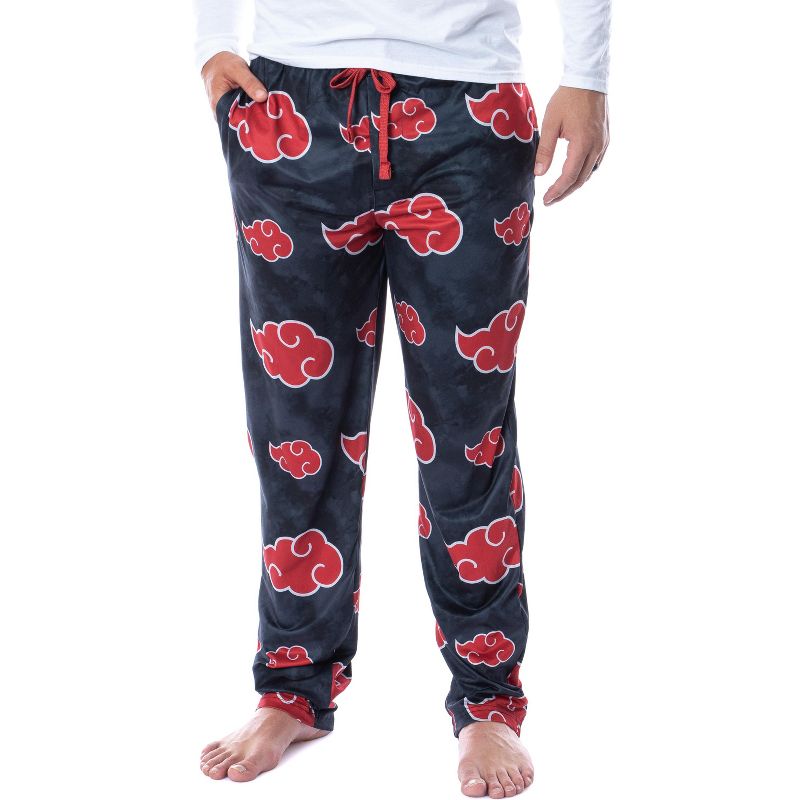 Naruto Shippuden Mens' Akatsuki Clouds Pajama Sleep Lounge Pants, 1 of 6