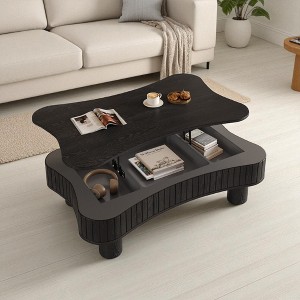 Mshliw 42" Lift Top Coffee Table with Fluted Panels, Hidden Storage, Rounded Corners, for Living Room or Dining Room - 1 of 4