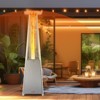 VEVOR Patio Heater for Outdoor Use, 48000BTU Pyramid Propane Heater w/Wheels, Quartz Glass Tube Outdoor Patio Flame Heater for Patio,Silver - 2 of 4