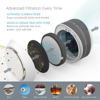 Pure Enrichment True HEPA Black Round Air Purifier Filter