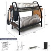 Fortune Candy 3-Pack 2-Tier Dish Drying Rack Set - Multifunctional Organizer– Space-Saving For Sink – Ideal Holiday Gift, Kitchen Gift, Black - 3 of 4