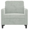 vidaXL Sofa Chair Upholstered Single Sofa Armchair for Living Room Velvet - Light Gray 23.6" - 2 of 4