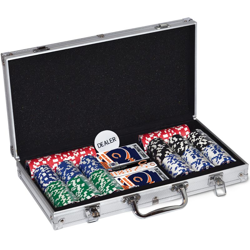 MasterPieces Casino Style 300 Piece Poker Chip Set - NFL Chicago Bears, 4 of 9