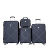 Vynxaria 4-Piece Black ABS Lightweight Luggage Set 14" Makeup Box 20/24/28" Suitcases with Aircraft Wheels - 3 of 4