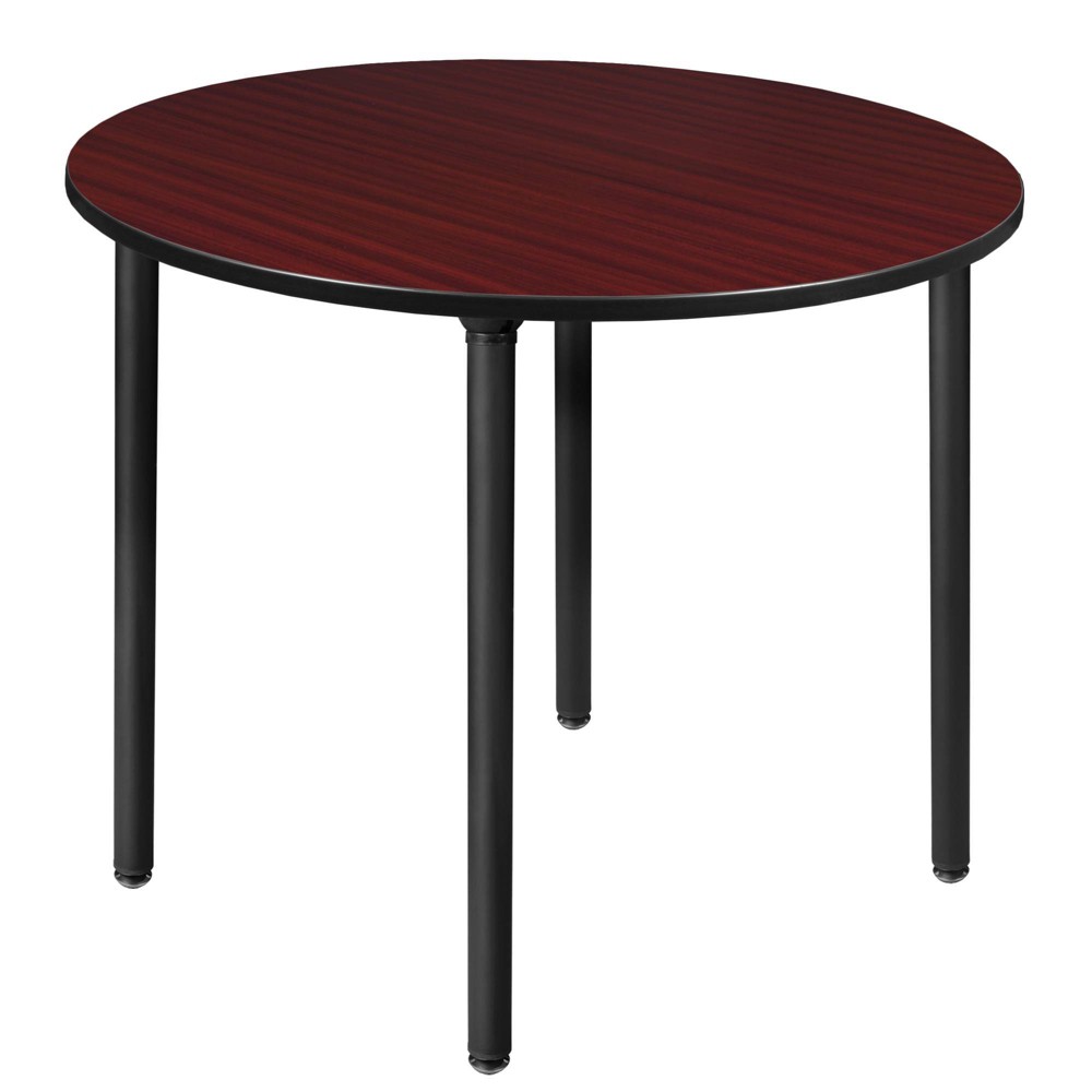 Photos - Dining Table 48" Large Kee Round Breakroom Table with Folding Legs Mahogany/Black - Reg