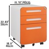 Rounded3 drawer mobile filing cabinet, multifunctional legal/letter/A4 file storage cabinet, 5-wheel design anti tilt cold-rolled steel - 2 of 4