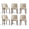 Upholstered Dining Chair​ Set of 6,Mid Century Modern Linen Dining Chair Solid Wood Dining Room Chair for Kitchen,Dining Room-Tanpinhause - 2 of 4