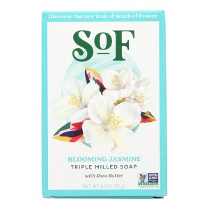 South of France Natural Body Care Blooming Jasmine Triple Milled Soap - 6 oz - 1 of 4