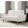 TiramisuBest Gray Velvet Loveseat, Plush Upholstered Sofa for Living Room or Bedroom - 3 of 4