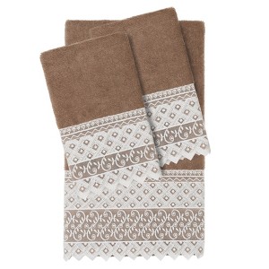 Linum Home Textiles 100% Turkish Cotton AIDEN Embellished Towel Set - 1 of 2