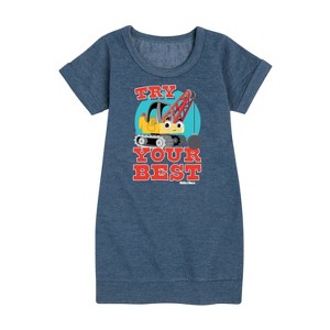 - Little Tikes - Try Your Best Graphic Short Sleeve Fleece Dress - 1 of 4