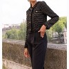 Women's Cropped Fitted Tweed Blazer - Attentif S - 4 of 4