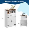 Coolmee Farmhouse Bathroom Cabinet with Doors and Drawers, Freestanding Bathroom Cabinet for Kitchen, Living Room - 2 of 4