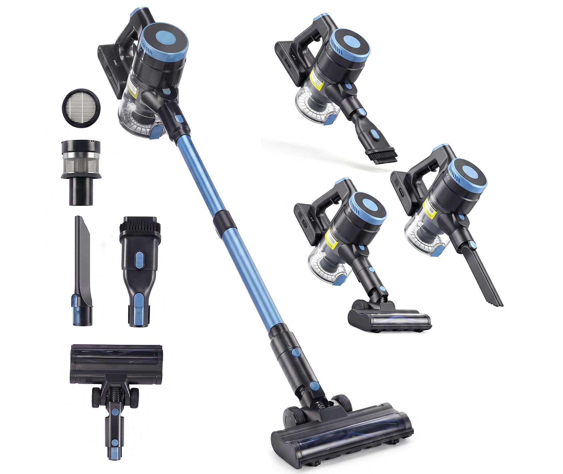 SUGIFT Cordless Stick Vacuum Cleaner with 30KPA 400W Motor and 2-in-1 Anti-Tangle V-Brush Handheld