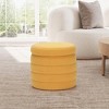 WestinTrends Alexandria Mid-Century Modern Faux Shearling Shearling Round Storage Ottoman - 2 of 4