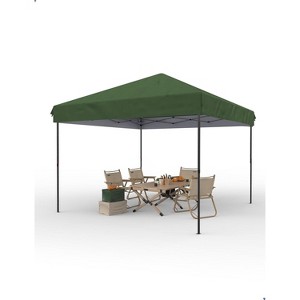 10x10 Ft Pop Up Canopy, 10'x10' Folding Canopy with 3 Highters Adjustable, Outdoor Event Shelter UPF 50+ Gazebo Portable Tents for Beach Wedding EZ - 1 of 4