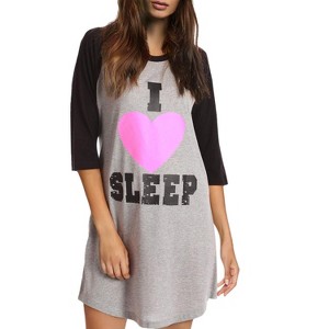 Just Love Sleep Dress for Women - Baseball Sleeve Sleeping Dorm Shirt - Ladies Nightshirt - Nightgown Sleepwear - 1 of 1