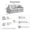 Vipbear 68" Sofa, Velvet Recliner Sofa for Small Spaces, Solid Wood Legs Mid-Century Modern Sectional Sofa for Apartments - 3 of 4