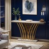 KTMBDW 59 inch Gold Console Table, Modern Entryway Table with Grid-Shaped Metal Base for Entrance, Hallway, Entryway, Living Room, White+Gold - 4 of 4