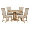 5-Piece Dining Set, Extendable Round Table and 4 Cushioned Chairs, Farmhouse Style for Kitchens and Dining Rooms - 2 of 3