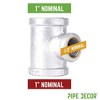 Pipe Decor 1 in. x 1 in. x 1/2 in. Galvanized Reducing Tee - 2 of 4