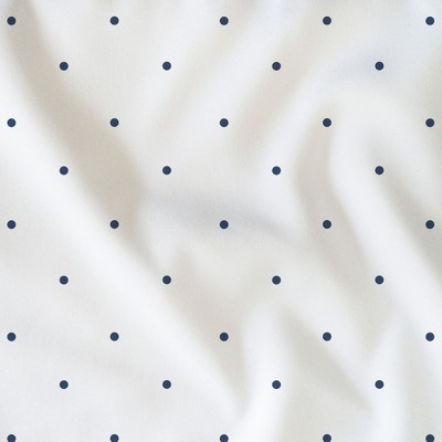 California King White and Navy Blue Cotton Polka Dot Sheet Set