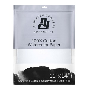 New York Central Watercolor Paper Sheets, 300lb Cold Press - Professional Grade, Acid-Free, Archival, Superior Surface Stability for Artists, Students - 1 of 4