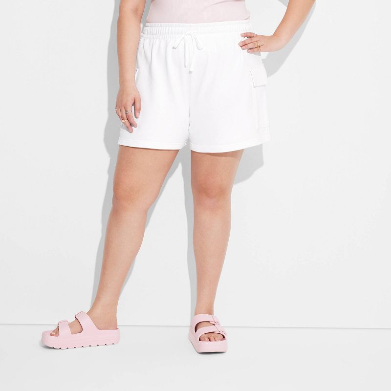 Women's Mid-Rise Cargo Sweat Shorts - Wild Fable™, 2 of 4