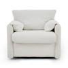 Dexmalle White Modern  360° Rotating Lounge Chair with Chenille Fabric & High-Resilience Cushion - 4 of 4