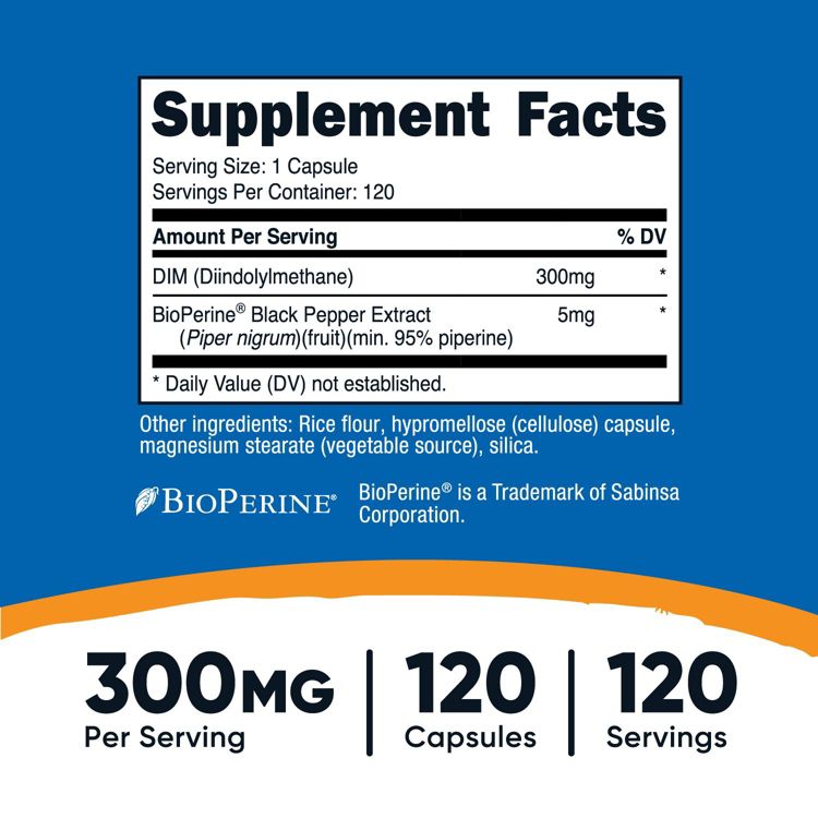 Nutricost DIM Capsules (300 MG) (120 Capsules), 2 of 5