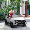 Qaba 2-Seater Ride on Truck, 12V 10AH Cadillac Escalade Licensed Kids Electric Car w/ Remote, 4 Spring Suspension Wheels, Lights, Music Horn, White - 2 of 4