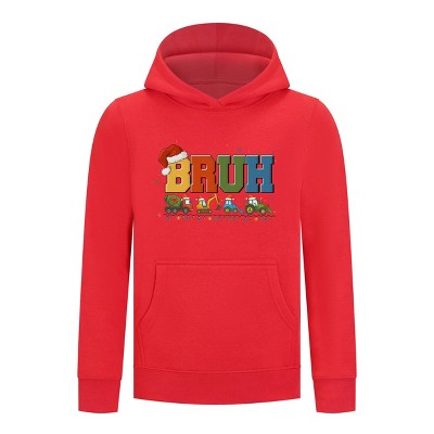 Everyday Kids Christmas Collection BRUH Construction Truck Boys Pullover Hoodie – Holiday Sweatshirt