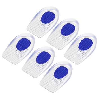 Unique Bargains Silicone Heel Support Cup Pads Orthotic Insole Plantar Care Heel Pads 6Pcs Ripple Pattern