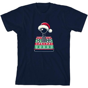 Ugly Christmas Sweater Joystick Youth Crew Neck Short Sleeve Tee - 1 of 2