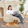 Giant Faux Fur Bean Bag Chair for Adults – Oversized 39" x 39" x 29" Lazy Sofa Floor Couch with High-Density Foam Filling, Grey - 3 of 4