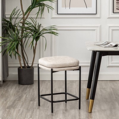 Modern Square Counter Height Barstool - WOVENBYRD