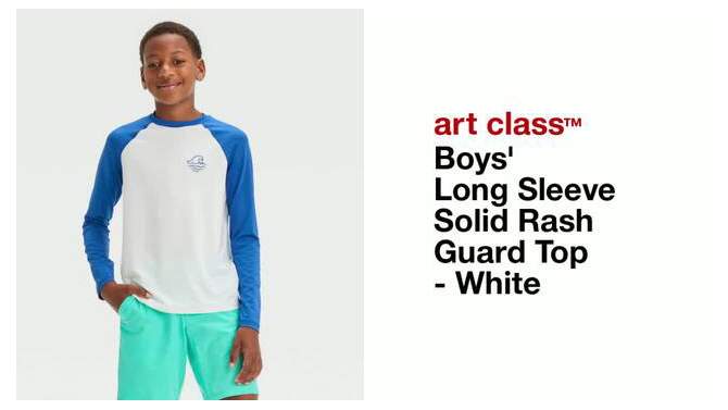 Boys&#39; Long Sleeve Solid Rash Guard Top - art class&#8482; White, 2 of 5, play video