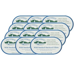 Bar Harbor Wild Smoked Mackerel Fillets - Case of 12/6.7 oz - 1 of 4