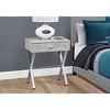 Monarch Specialties Accent Table Side End Nightstand Lamp Storage Drawer Living Room Bedroom Metal Laminate Grey Chrome Contemporary Modern - 3 of 4