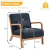 RISOKEYS Mid-Century Modern Accent Chair with Pillow: Stylish Corduroy Upholstery & Easy Assembly - for Living Room, Bedroom, Balcony Decor - 3 of 4