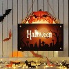 Halloween Sign with LED Lights - Pumpkin Welcome Door Hanger for Porch, Yard- Spooky Wooden Decoration with Rope (Mummy Green, No Batteries Included) - 3 of 4