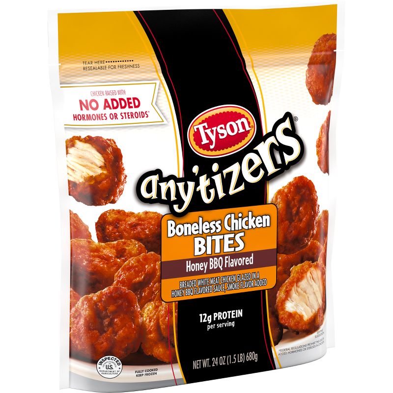 Tyson Any&#39;tizers Honey BBQ Flavored Boneless Chicken Bites - Frozen - 24oz, 3 of 6